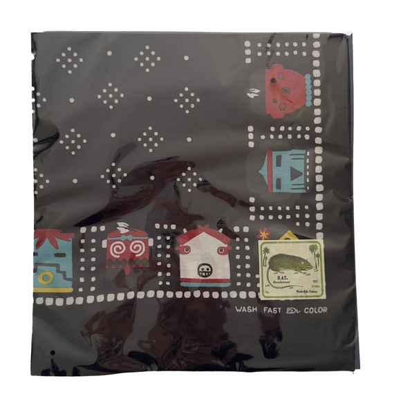 NWT Kapital Fastcolor Selvedge Bandana (Kachina Peckish Rainbowy) - Black - Picture 2 of 3